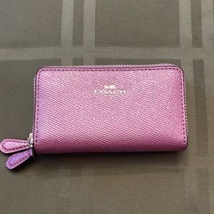 Coach double zip card and coin wallet.